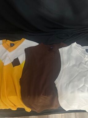 Lot of 6 retro Y2K clench sweater vests, excellent shape-size XL-#566